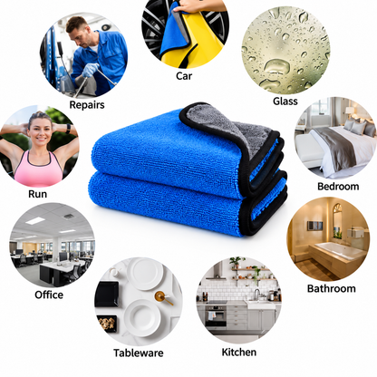 600 GSM Premium Microfiber Cleaning Cloth 40x60 cm | Super Soft, Scratch Free, Highly Absorbent